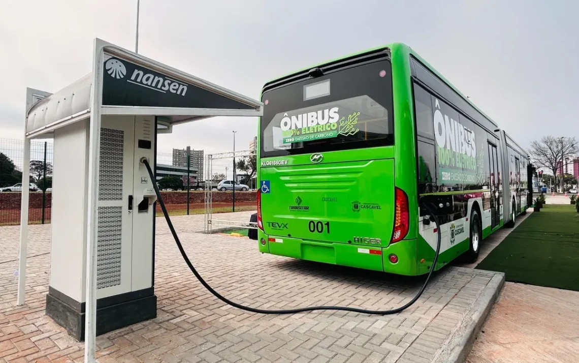 ônibus, elétrico, veículos, elétricos, transporte, sustentável;